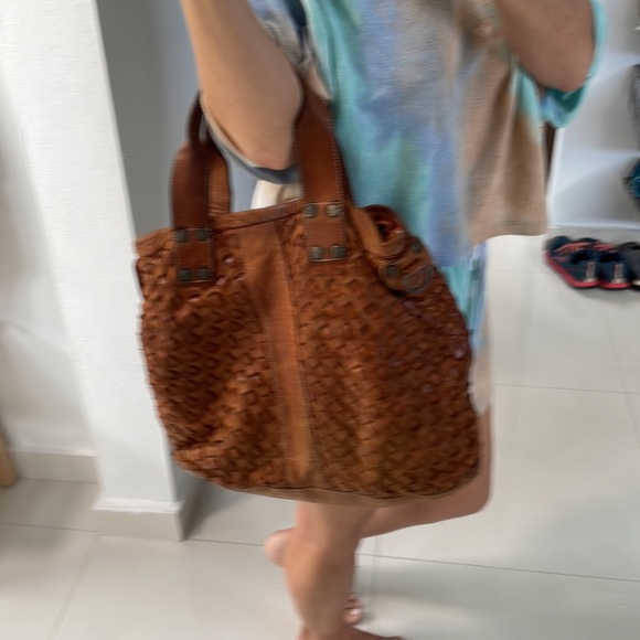 Langellotti genuine leather bag basket weave - Picture 4 of 10